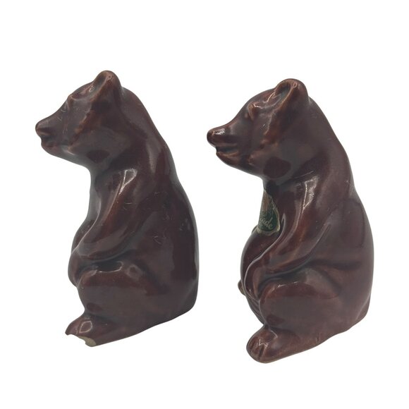 Rosemeade Brown Bear Salt & Pepper Shakers Ceramic Vintage Collectible - Picture 2 of 6